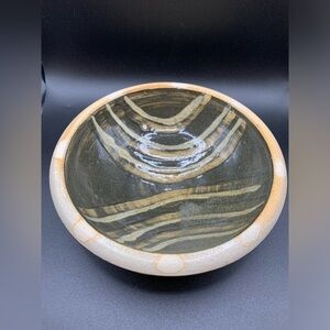 Handmade Earthenware Bowl Signed 7” Modern—Art Accent Piece